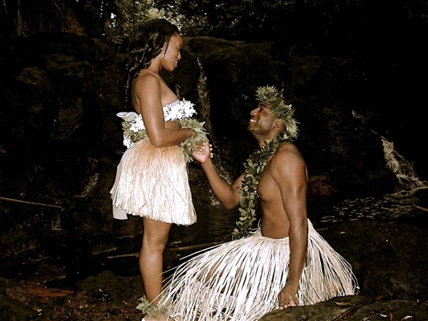 Look of love from the hula man in the forest
