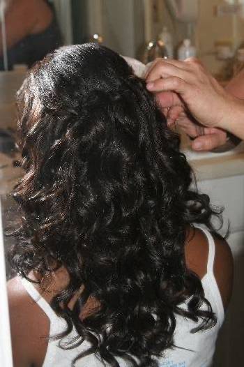 Naheshae smiling before the wedding