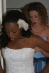 Naheshae smiling before the wedding, smiling