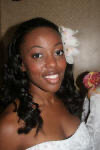 A bridesmaid getting ready at the hotel, close up
