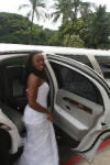 Naheshae smiling before the wedding, in the sunshine