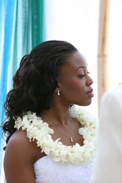 The bridal party at the ceremony, up close
