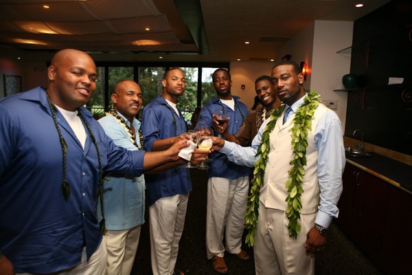 Family and friends at the reception, side by side