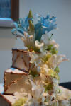 Wedding cake with blue lilies