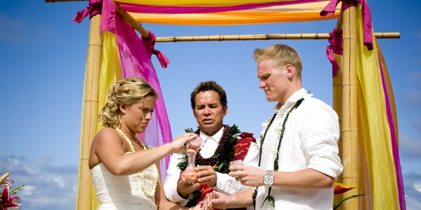 Natasha and Tyson under the magenta and mango arch, more from the day