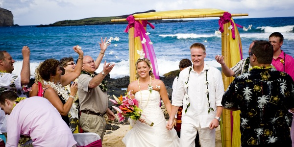 Natasha and Tyson during their ceremony by the sea, another photo