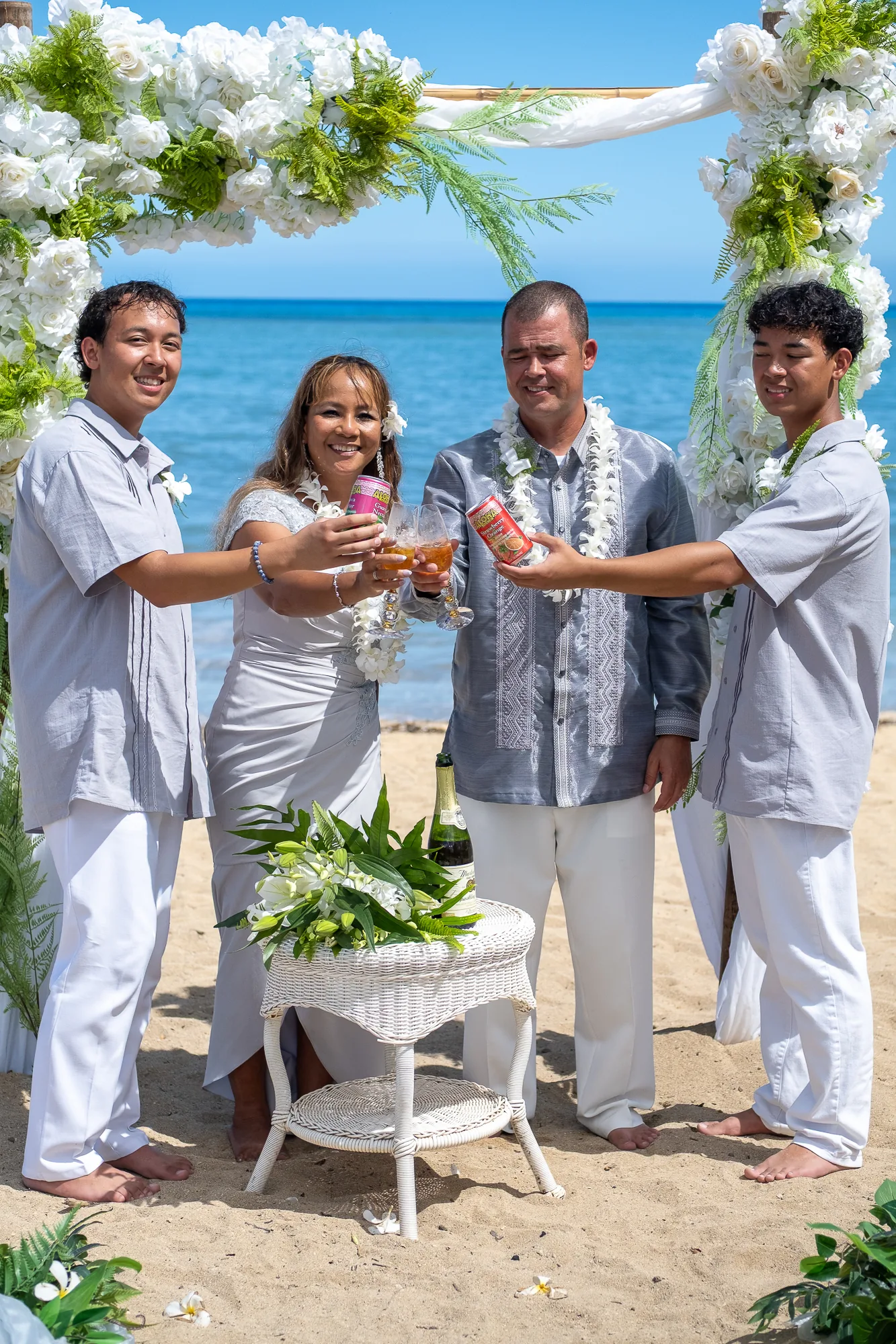 Cheers with the family