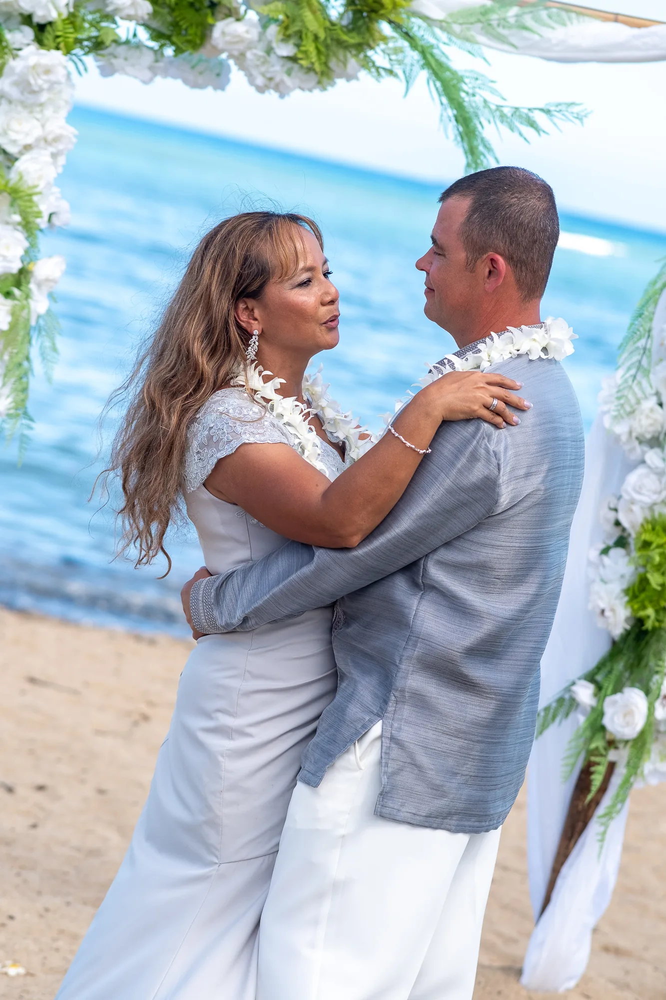 Close together during their first dance