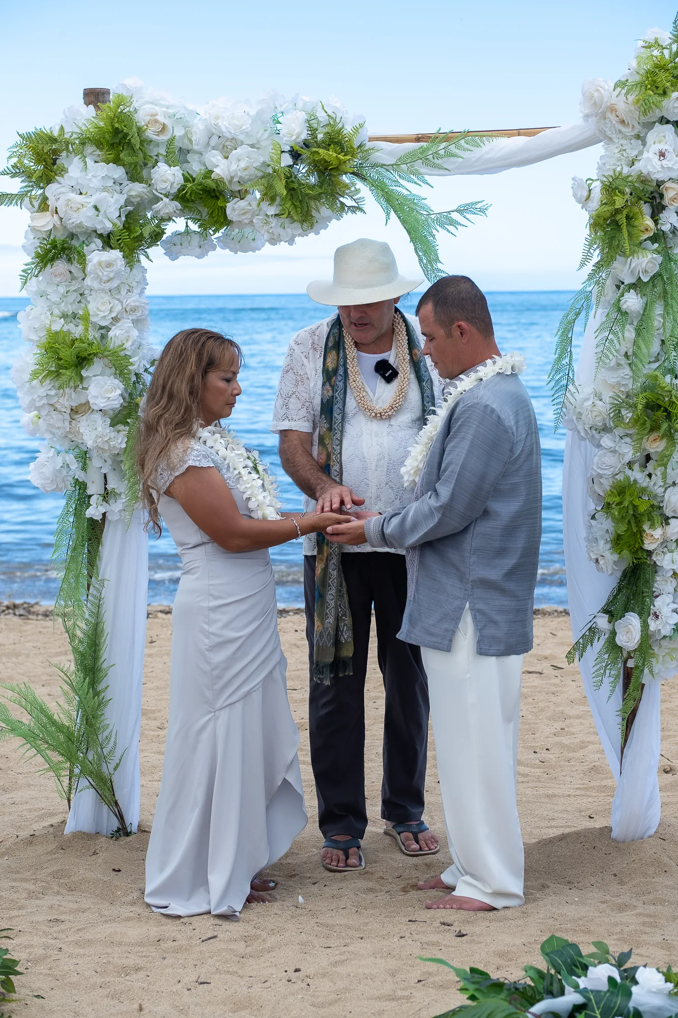 The officiant blessing the rings
