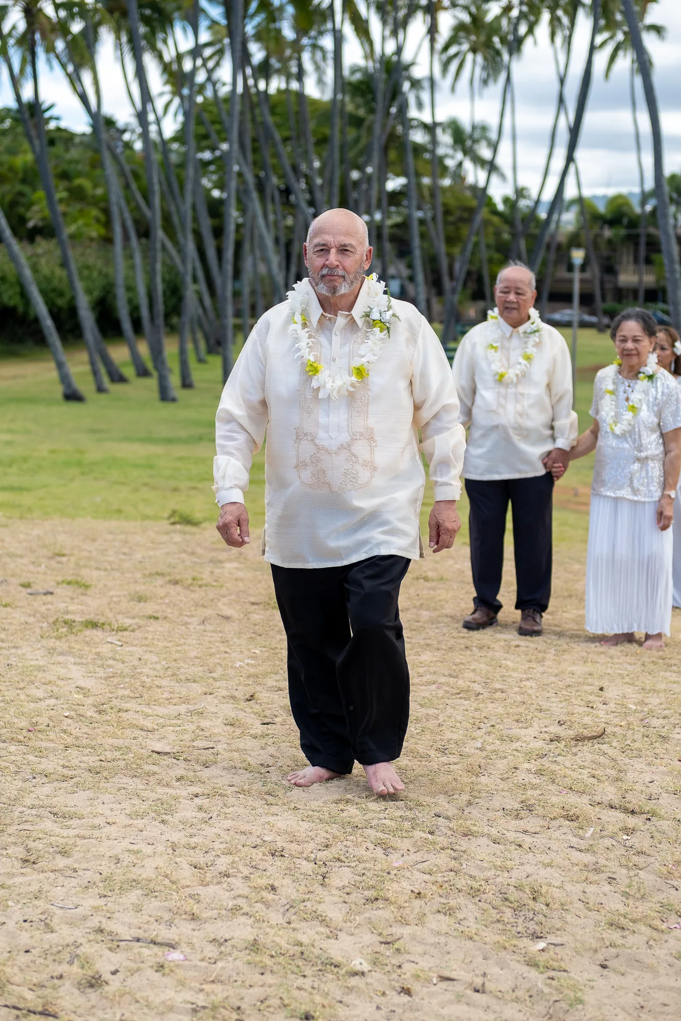 Their parents walking in