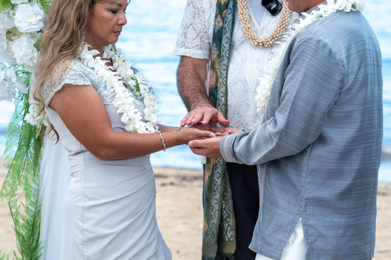 A close up of the ring exchange