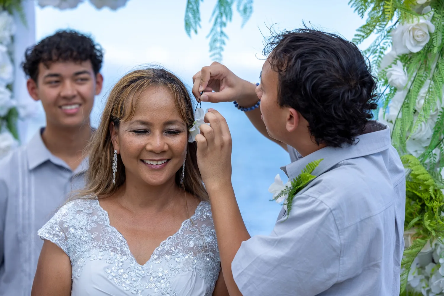 Rose laughing with her sons