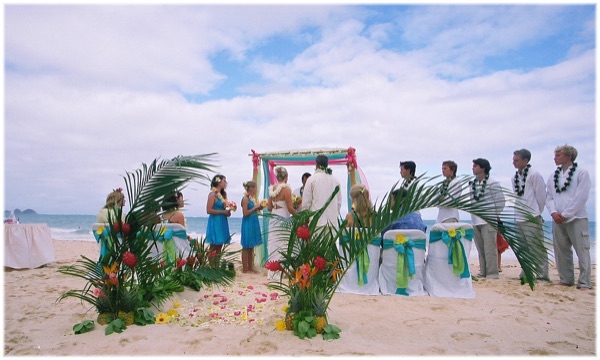 Wedding ceremony with Teri during the vows