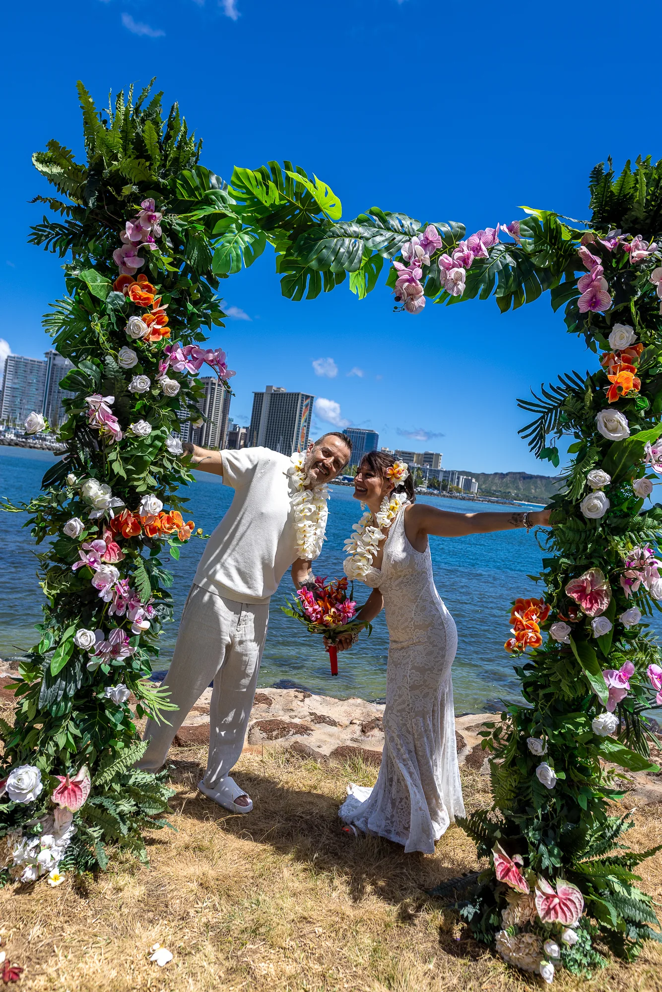 Walking out from the arch together