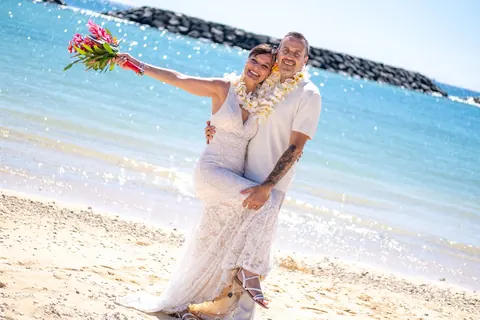 Dancing on the sand by the water