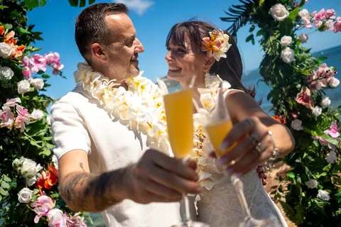 Laughing together after the ceremony