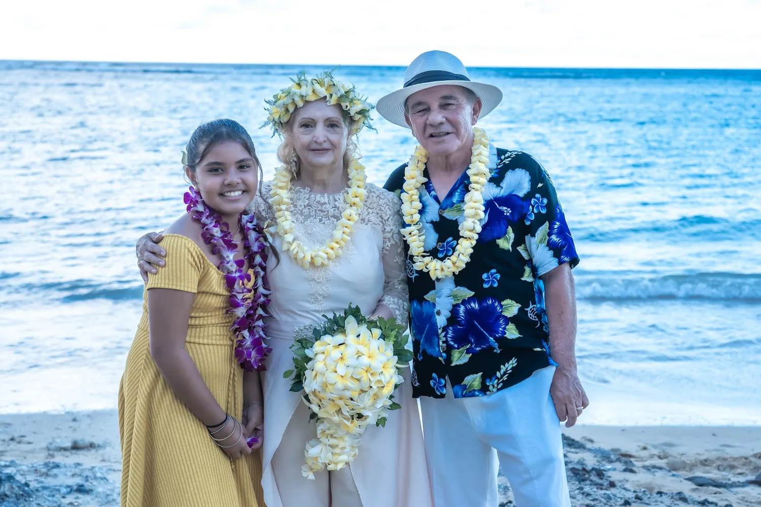 Daniel and Shirley with family in yellow