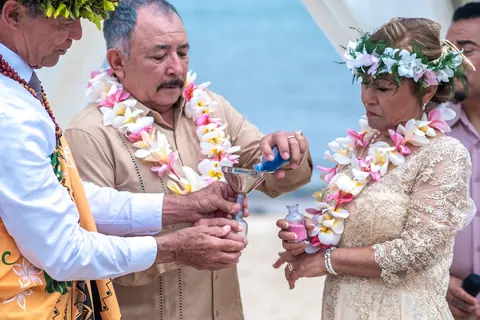The ring blessing with the officiant
