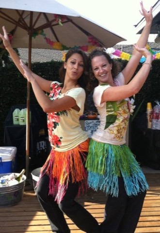 Doing a little hula to get ready for the ceremony