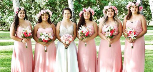 Bridemaids in Hawaii for marie estate wedding