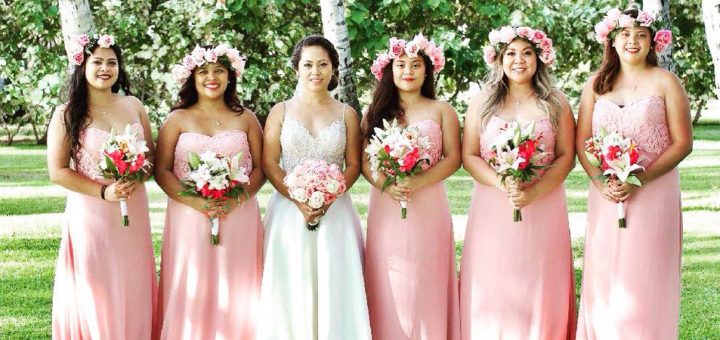Bridemaids in Hawaii for marie estate wedding