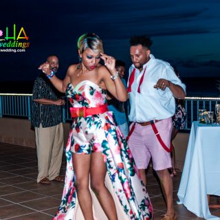 After sunset on the lanai Our wedding couple getting their grove on at the Coconut club at their 5 year vow renewal reception