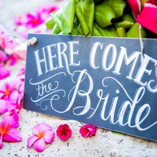 Here comes the bride sign for Katie and Kenny